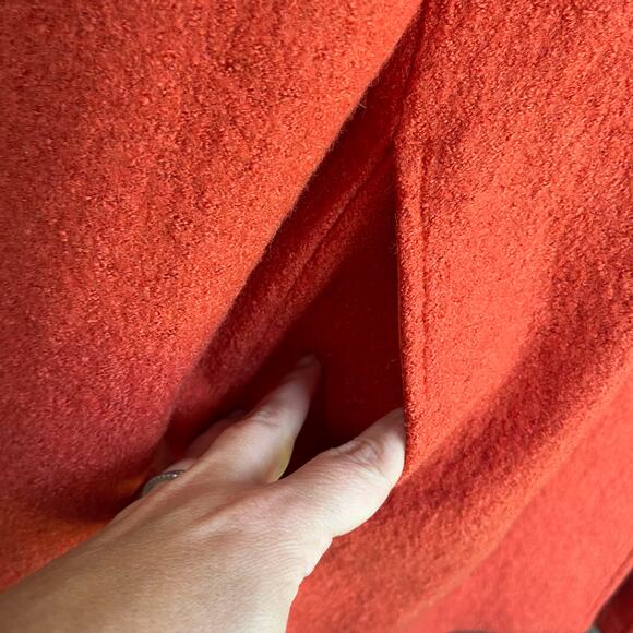 Rachel Zoe Orange Wool Blend Pocket Collared Long Sleeve Coat Size M - Picture 10 of 10